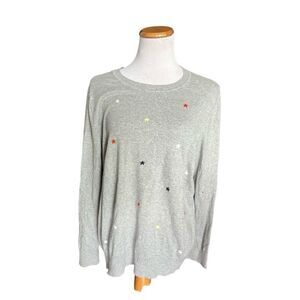 Womens Banana Republic Petite Star Embroidered Intarsia Crewneck Sweater  Sz XL